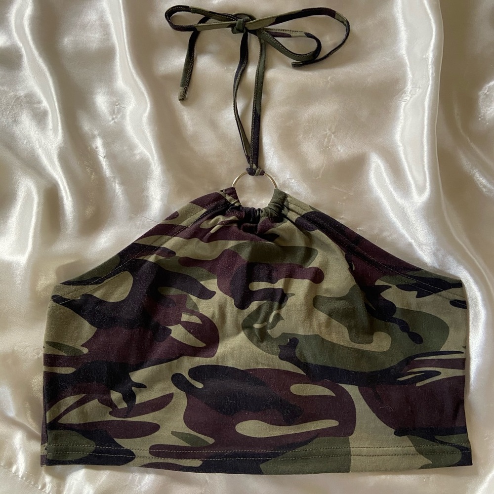 Camouflage Army Halter Crop Top